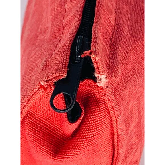 Cosmetic Bag Small Red Zipper Fabric Rock Pencil 8" x 4" Makeup Pouch Clutch - Picture 5 of 10